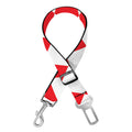 Red And White Harlequin Pattern Print Dog Seat Belt
