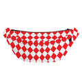 Red And White Harlequin Pattern Print Fanny Pack