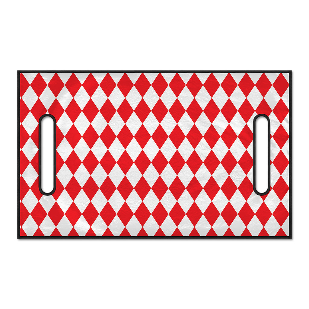 Red And White Harlequin Pattern Print Golf Cart Seat Cover