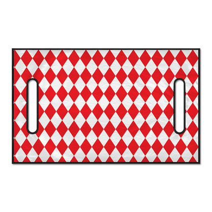 Red And White Harlequin Pattern Print Golf Cart Seat Cover