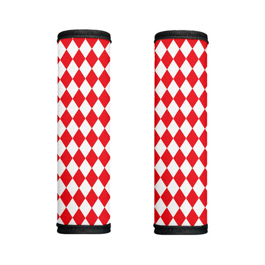Red And White Harlequin Pattern Print Handle Covers