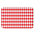 Red And White Harlequin Pattern Print Indoor Door Mat