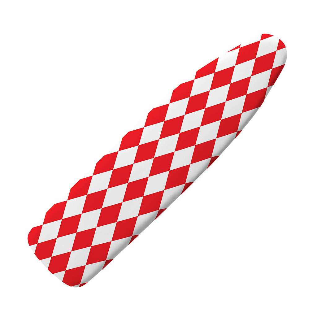 Red And White Harlequin Pattern Print Ironing Board Cover