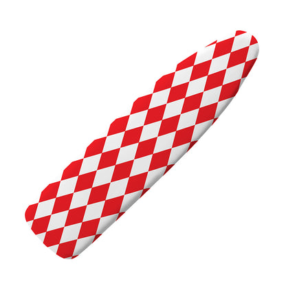 Red And White Harlequin Pattern Print Ironing Board Cover