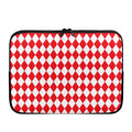 Red And White Harlequin Pattern Print Laptop Sleeve