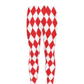 Red And White Harlequin Pattern Print Men's Leggings