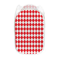 Red And White Harlequin Pattern Print Mesh Laundry Hamper