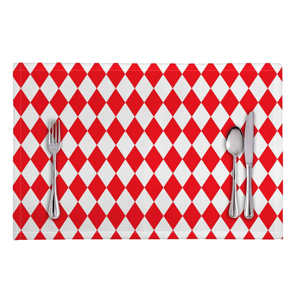 Red And White Harlequin Pattern Print Placemat