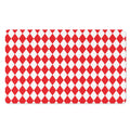 Red And White Harlequin Pattern Print Polyester Doormat