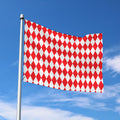 Red And White Harlequin Pattern Print Polyester Flag