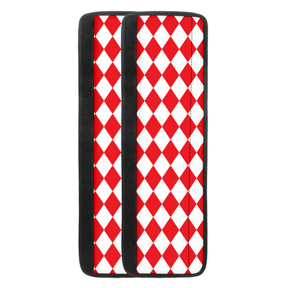 Red And White Harlequin Pattern Print Refrigerator Handle Covers