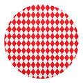 Red And White Harlequin Pattern Print Round Blanket
