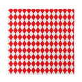 Red And White Harlequin Pattern Print Silk Bandana