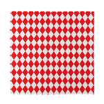 Red And White Harlequin Pattern Print Silk Bandana