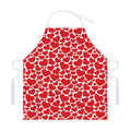 Red And White Heart Pattern Print Adjustable Apron