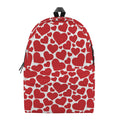 Red And White Heart Pattern Print School Backpack
