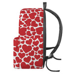 Red And White Heart Pattern Print Backpack