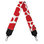Red And White Heart Pattern Print Bag Strap