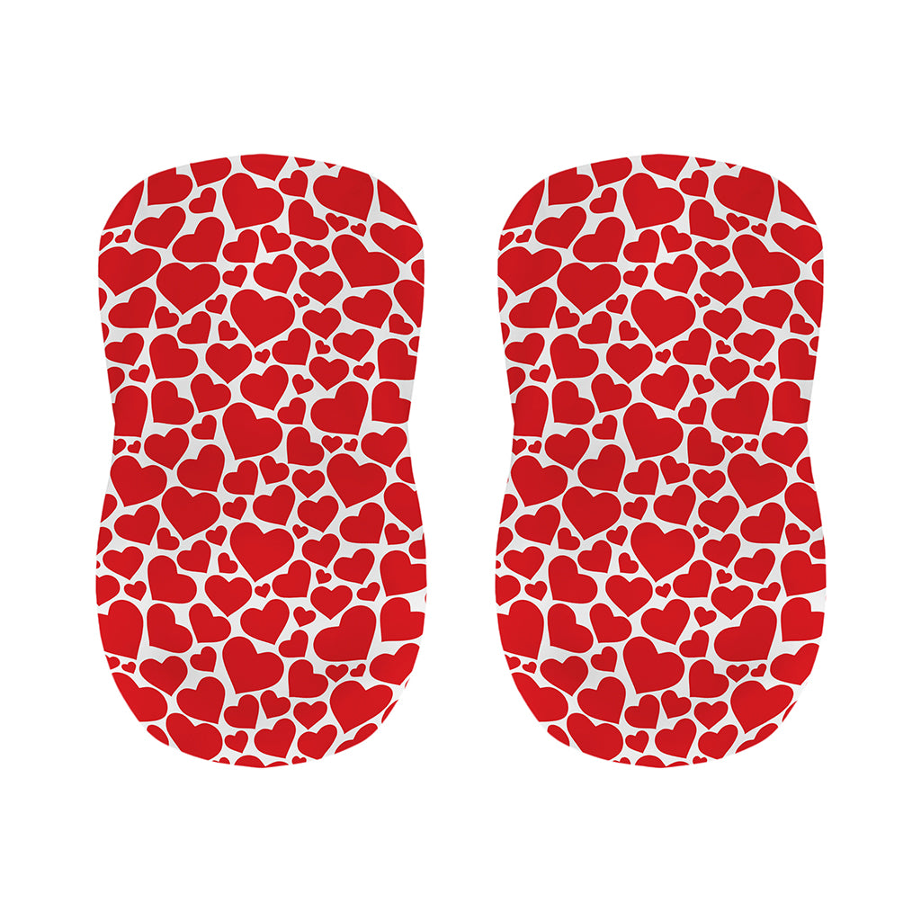 Red And White Heart Pattern Print Bar Stool Covers