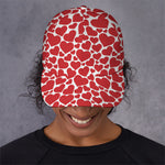 Red And White Heart Pattern Print Baseball Cap