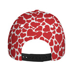 Red And White Heart Pattern Print Baseball Cap