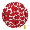 Red And White Heart Pattern Print Basketball