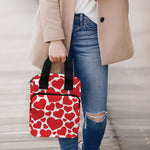 Red And White Heart Pattern Print Bible Tote Bag