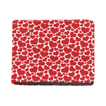 Red And White Heart Pattern Print Bifold Wallet
