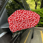 Red And White Heart Pattern Print Car Side Mirror Covers