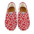 Red And White Heart Pattern Print Casual Shoes