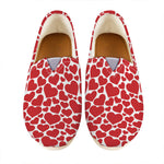 Red And White Heart Pattern Print Casual Shoes