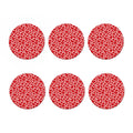Red And White Heart Pattern Print Coaster Set