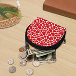 Red And White Heart Pattern Print Coin Purse