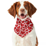 Red And White Heart Pattern Print Dog Bandana