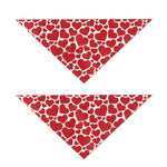 Red And White Heart Pattern Print Dog Bandana