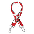 Red And White Heart Pattern Print Dog Seat Belt