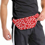 Red And White Heart Pattern Print Fanny Pack