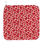 Red And White Heart Pattern Print Hand Towel