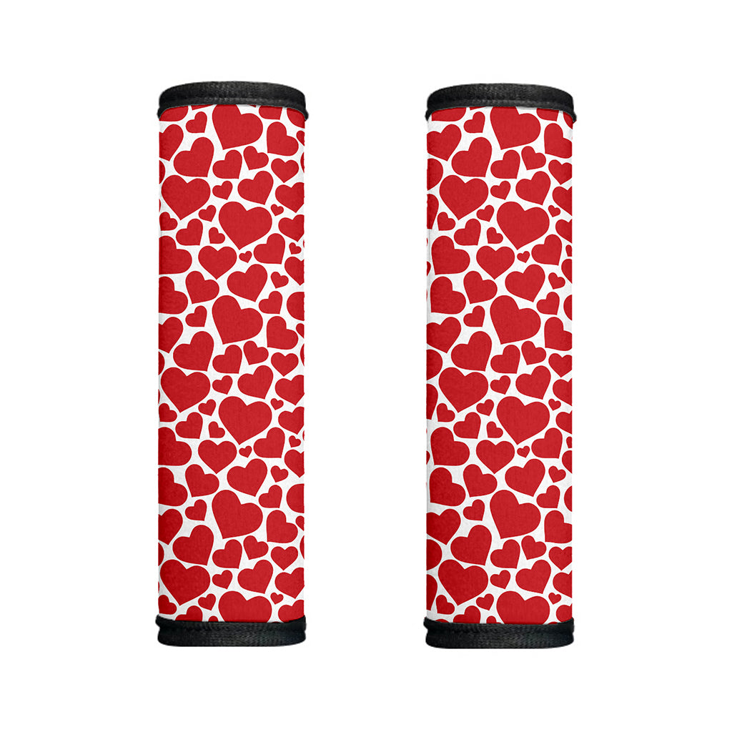 Red And White Heart Pattern Print Handle Covers