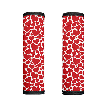 Red And White Heart Pattern Print Handle Covers