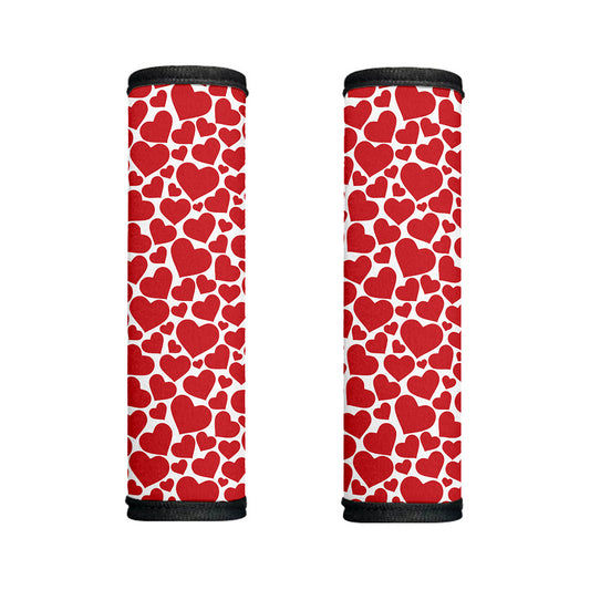 Red And White Heart Pattern Print Handle Covers