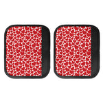 Red And White Heart Pattern Print Handle Covers