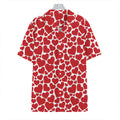 Red And White Heart Pattern Print Hawaiian Shirt
