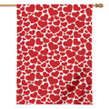 Red And White Heart Pattern Print House Flag