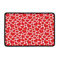 Red And White Heart Pattern Print Kitchen Mat