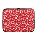 Red And White Heart Pattern Print Laptop Sleeve