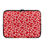 Red And White Heart Pattern Print Laptop Sleeve