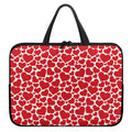 Red And White Heart Pattern Print Laptop Sleeve With Handle