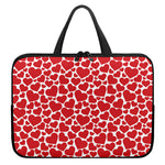 Red And White Heart Pattern Print Laptop Sleeve With Handle