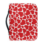 Red And White Heart Pattern Print Leather Bible Cover
